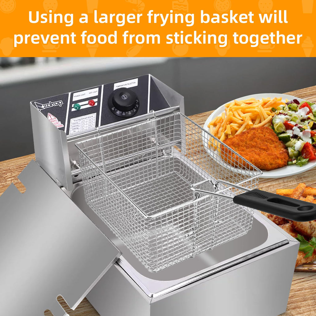Electric Fryer Basket with Rubber Handle Grip, 2 Pcs J489