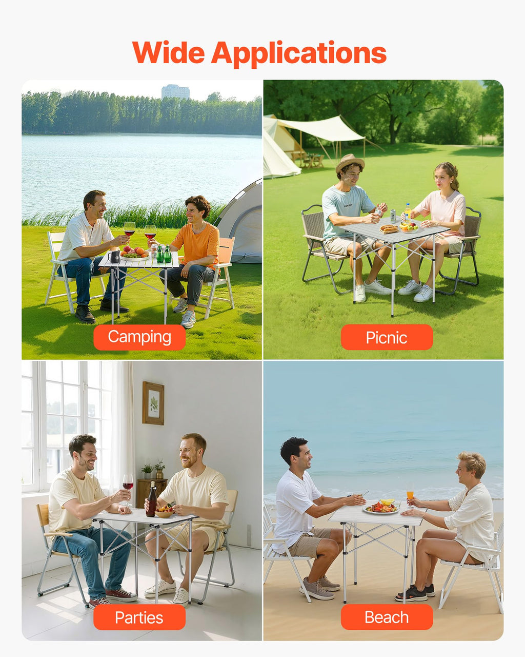 Folding Camping Table 28 inch Silver G391278