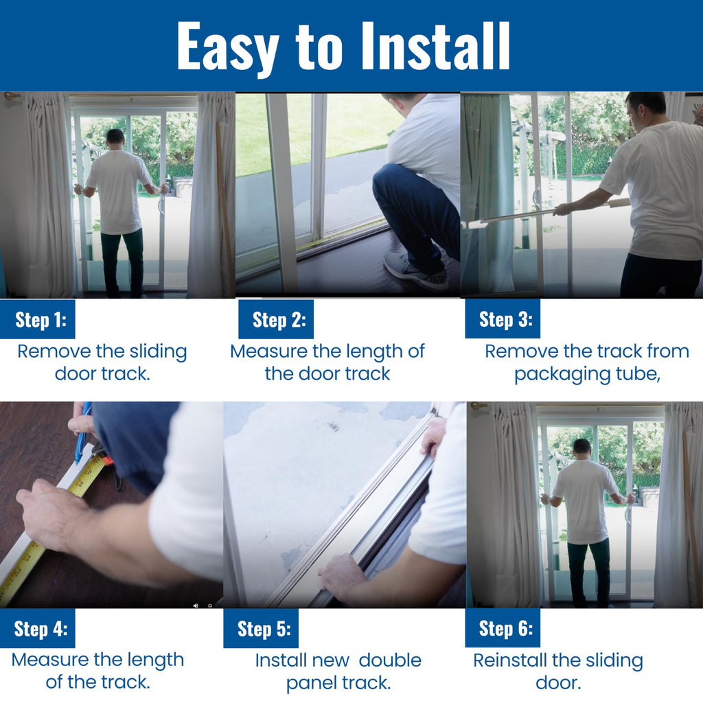Sliding Door Double Track 60 Inch White Vinyl Patio Door Track K8846