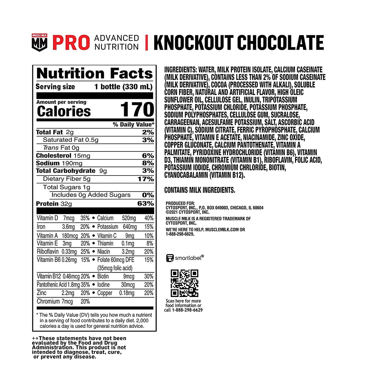 Knockout Chocolate Protein Shake 32g 11.16 Fl Oz (Pack of 12) F25578