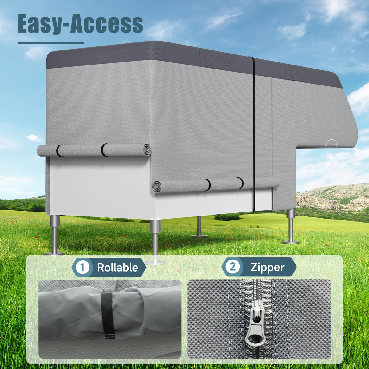 7-Layer Anti-Tear Truck Camper Cover with Gutter Cover R289487