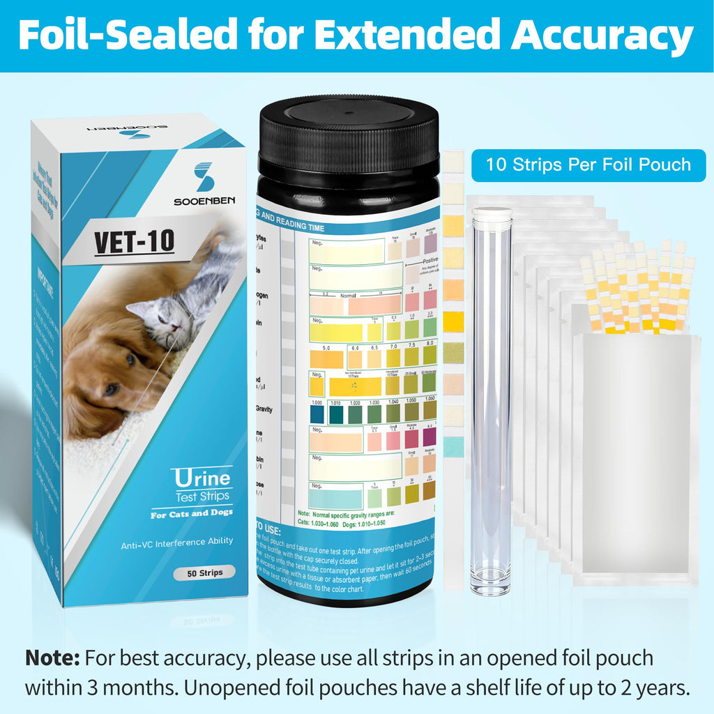 Dog UTI Test Strips 10 Parameter Urinalysis 50ct E8921