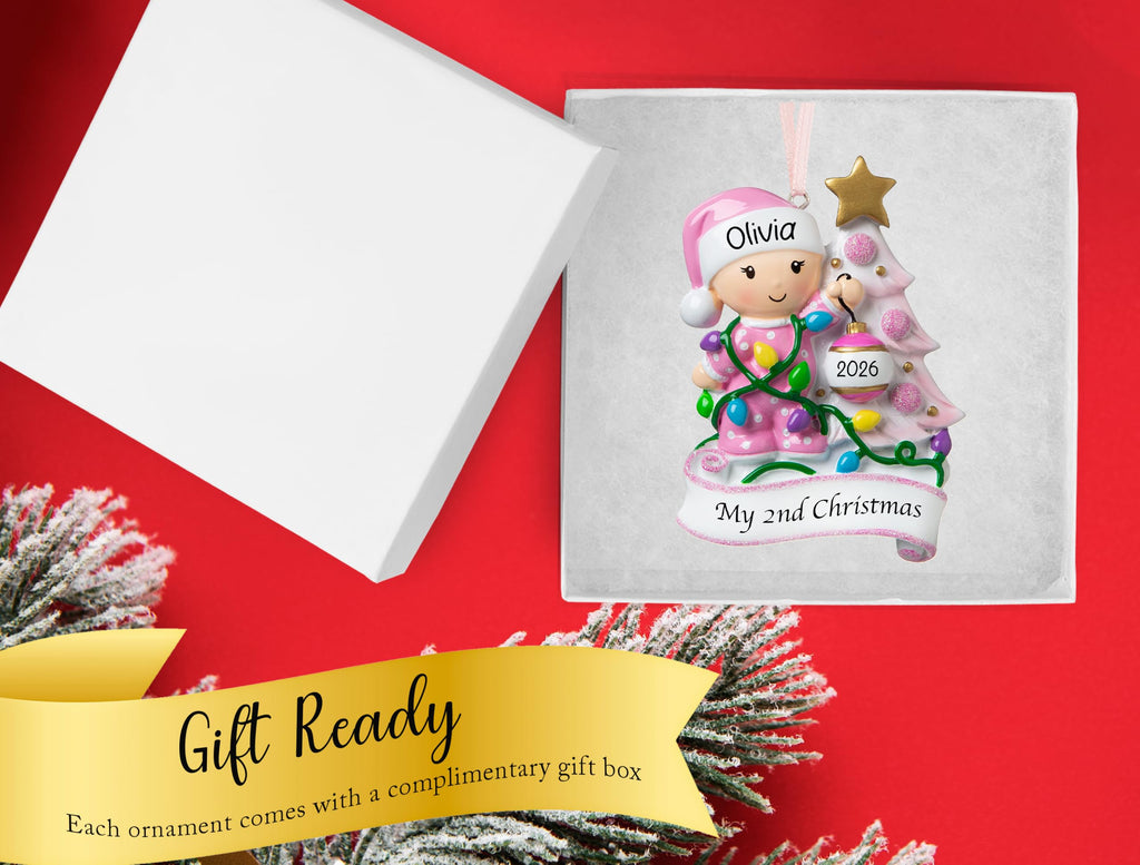 Baby's Second Christmas Ornament 2026 Pink B30751