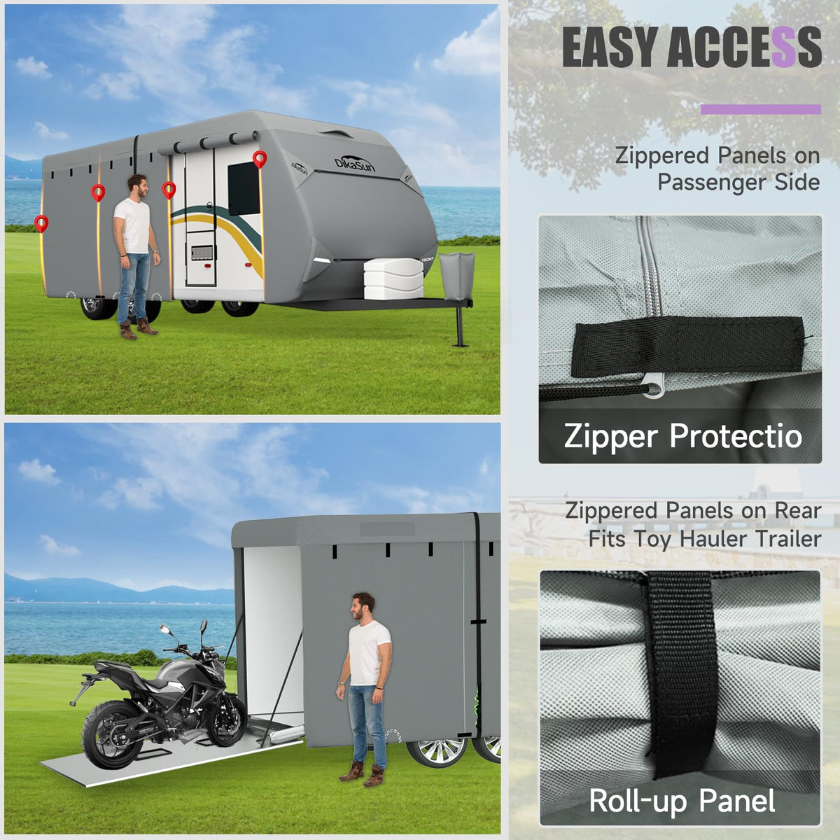 7 Layers Waterproof RV Cover Fits 35'- 38' Travel Trailer V920