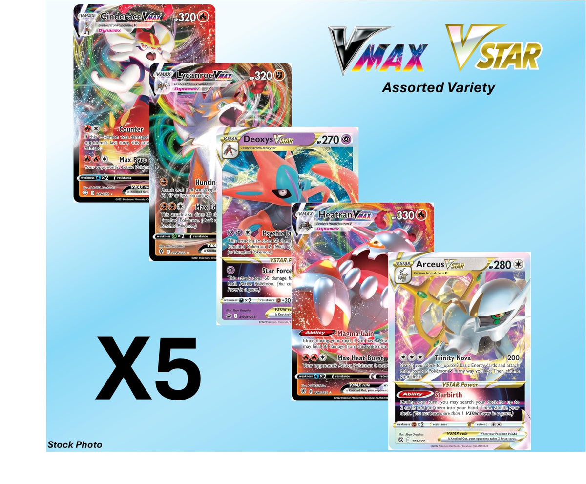 Pokemon 5 VMAX/VSTAR Card Lot V285