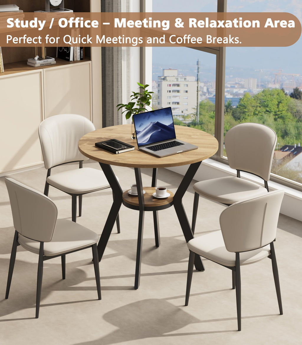 31.5" Round Kitchen Table with Storage O89902
