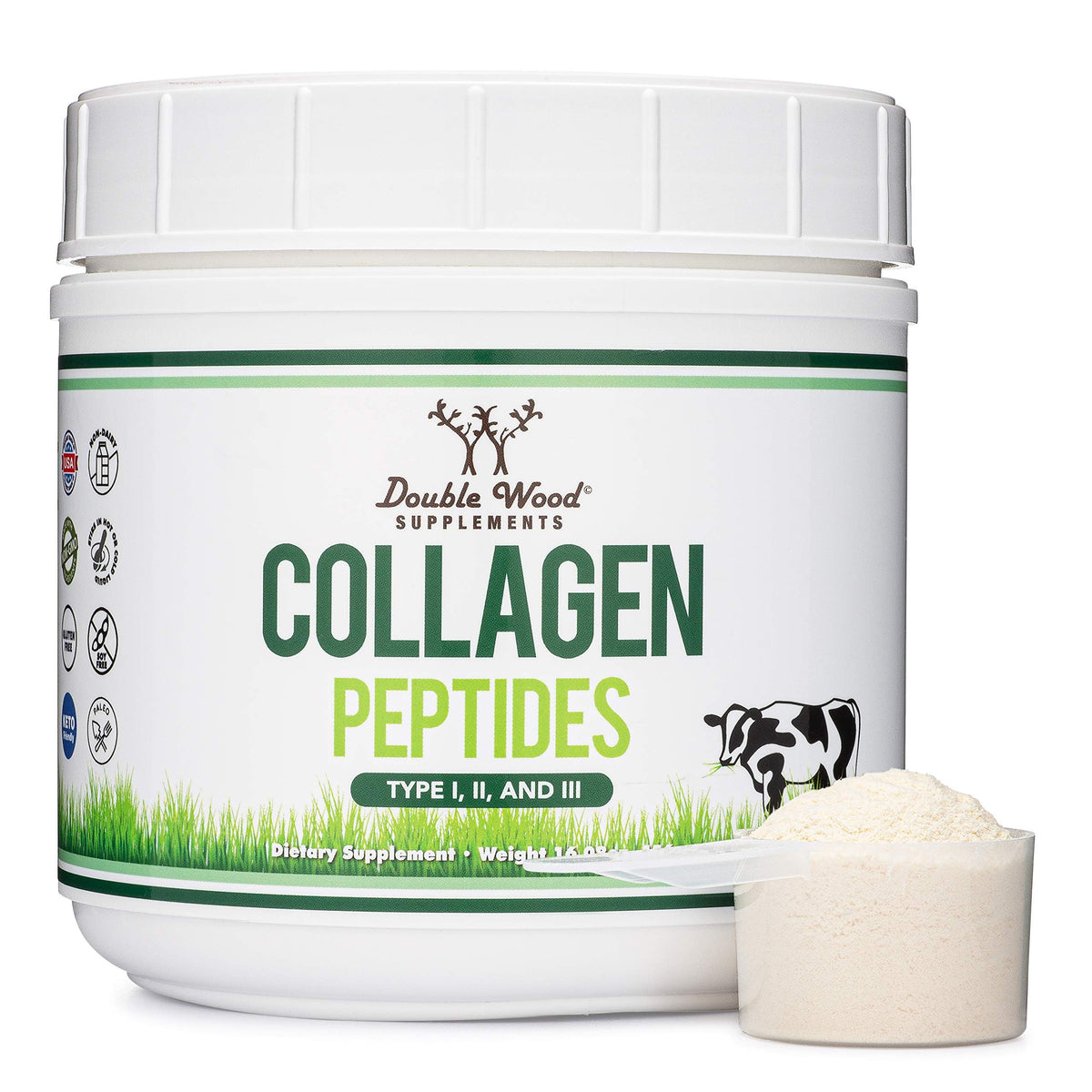 Collagen Peptides Powder Type I II III 16 oz R6934