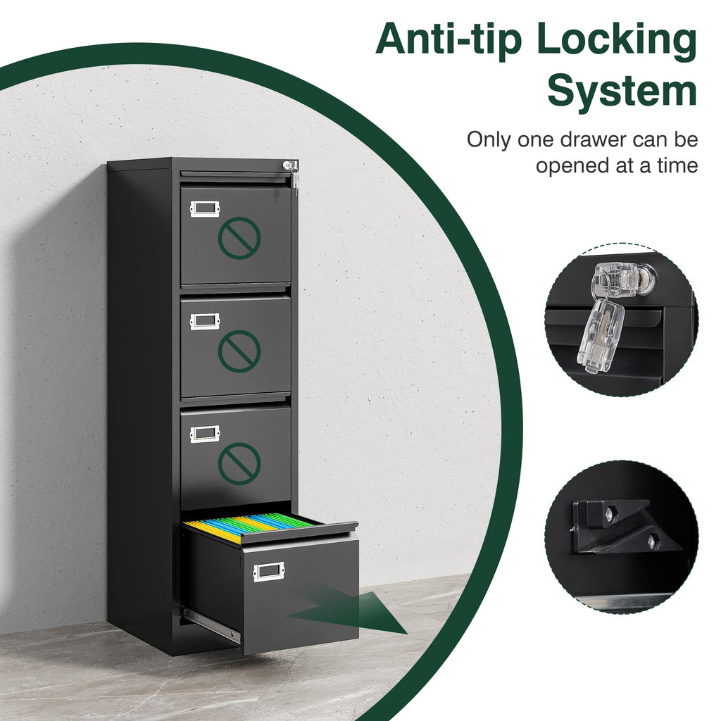4 Drawer Metal File Cabinet with Lock K6772