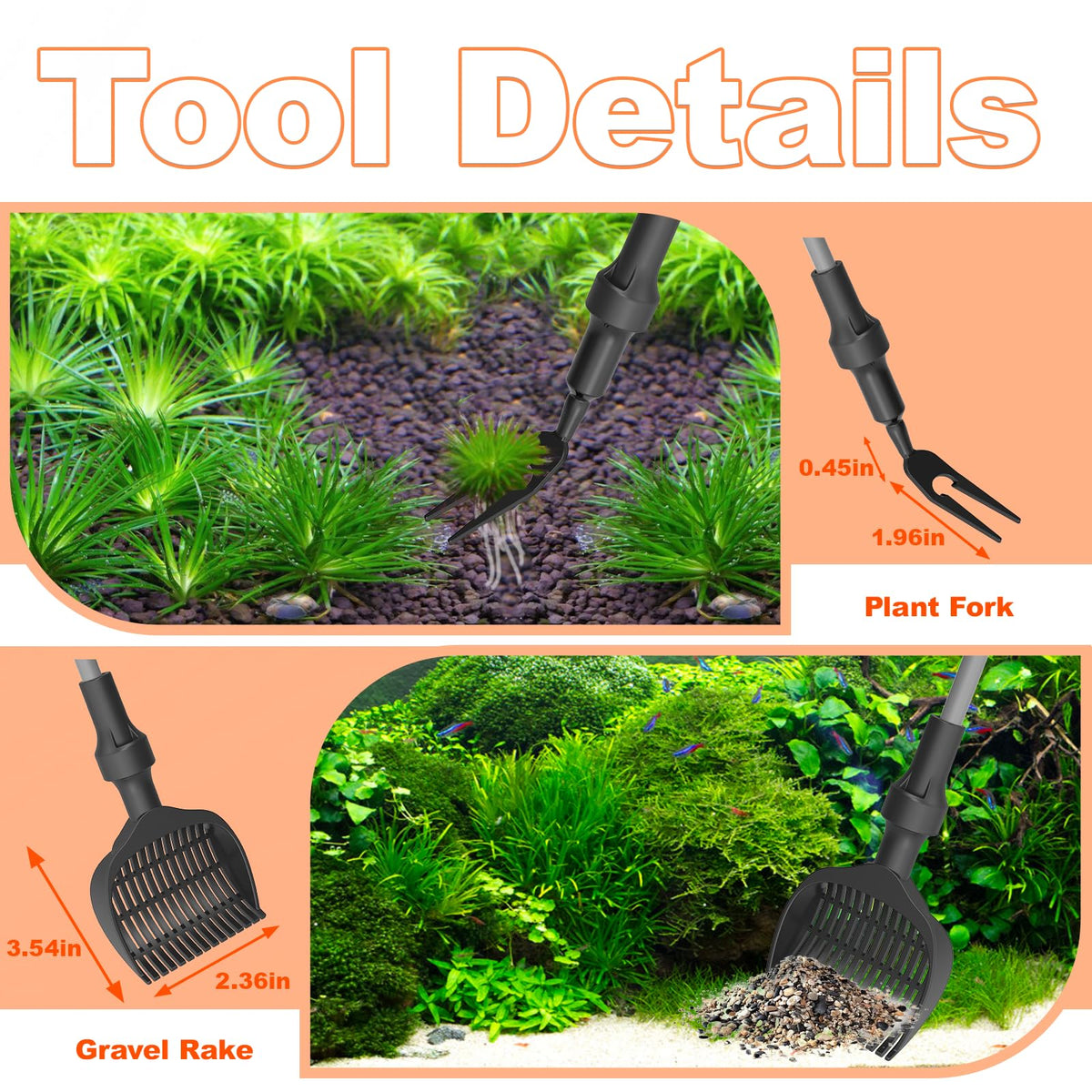 7-in-1 Aquarium Cleaning Tool with Telescopic Handle P648010