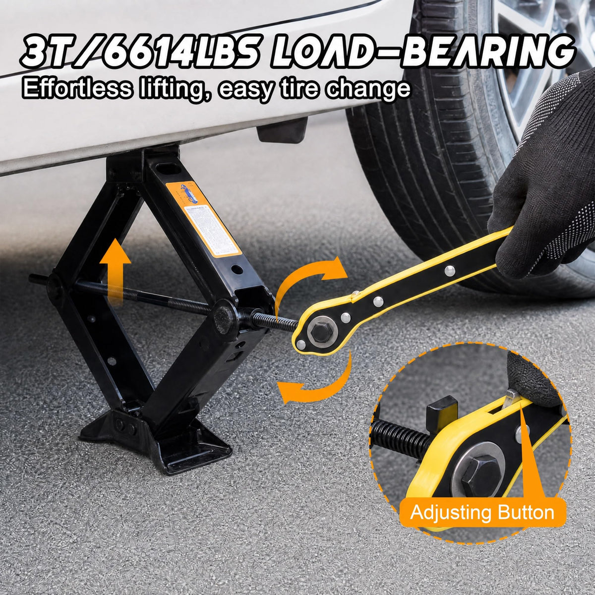 3 Ton Scissor Car Jack Kit with Wrench K6823