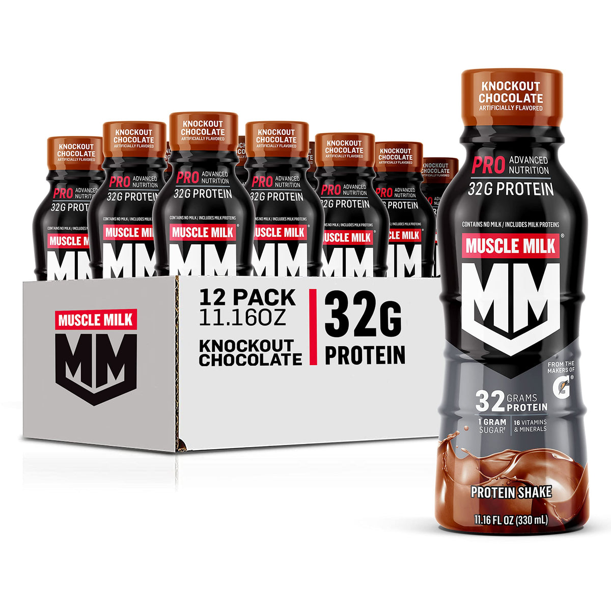 Knockout Chocolate Protein Shake 32g 11.16 Fl Oz (Pack of 12) F25578