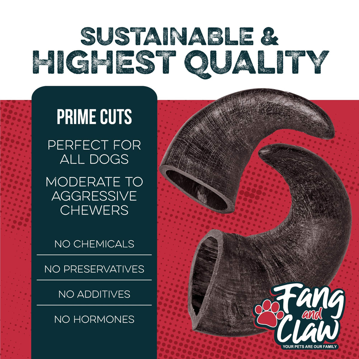4 Pack Large 8-Inch Dog Horn Chews Z6670