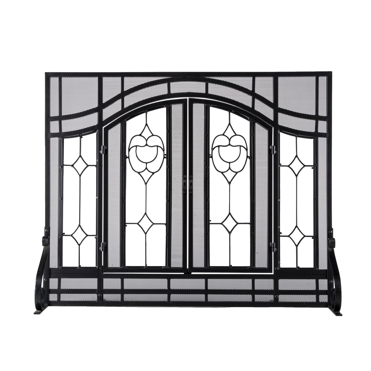 Black Metal Fireplace Screen J657