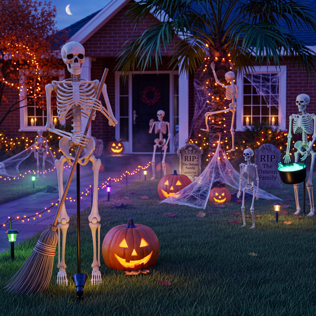 6 Pack Halloween Skeletons 3 5.4ft 3 3ft A505