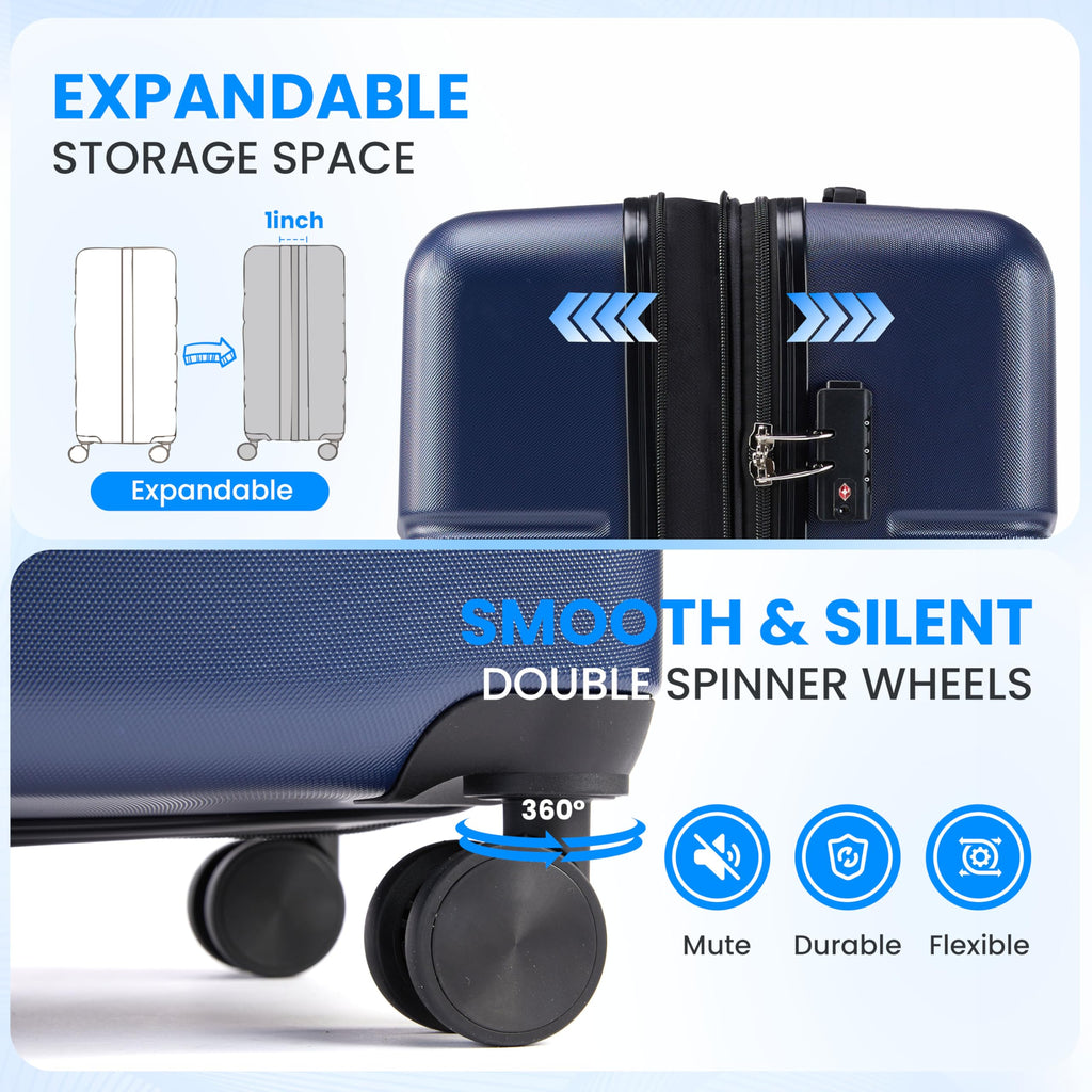 20 Inch Expandable Hardside Carry On with Spinner Wheels Blue R691